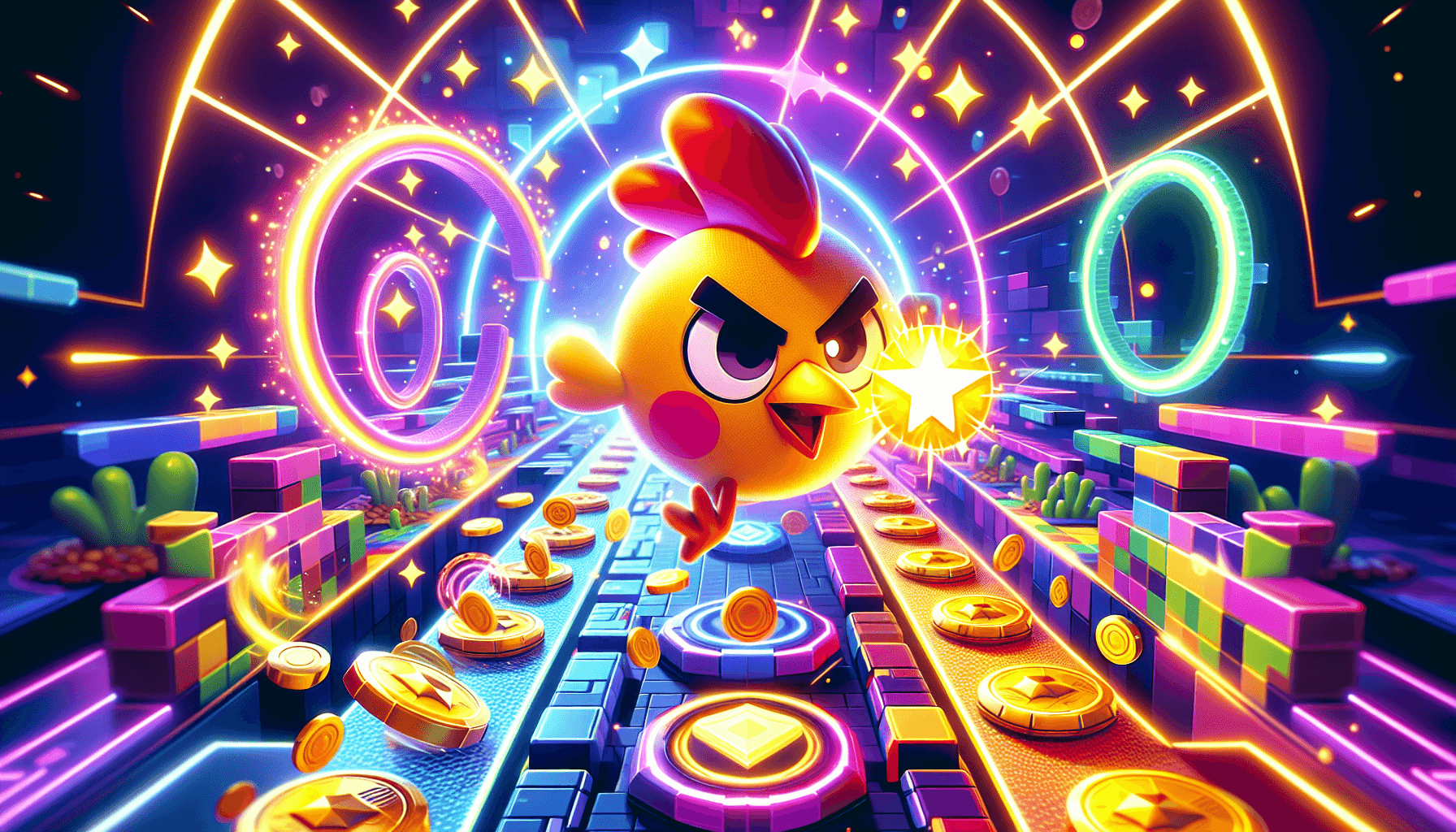 Chicken using power-up